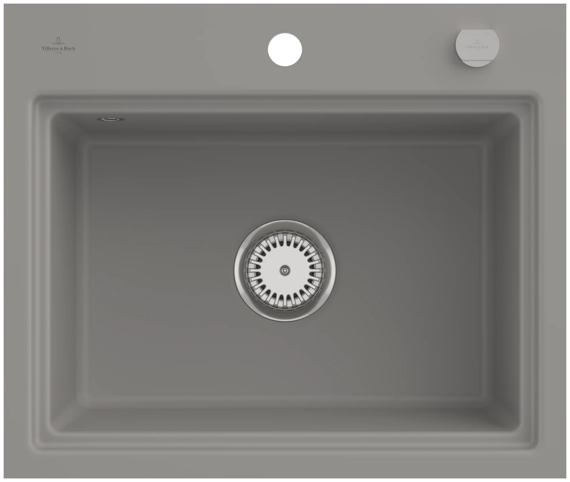 Villeroy & Boch flächenbündige Spüle Subway Style 60 S Flat, Fossil CeramicPlus, 600x510 mm, Höhe 220 mm, Einbaumaß 496x586 mm Villeroy & Boch flächenbündige Spüle Subway Style 60 S Flat, Fossil CeramicPlus, 600x510 mm, Höhe 220 mm, Einbaumaß 496x586 mm