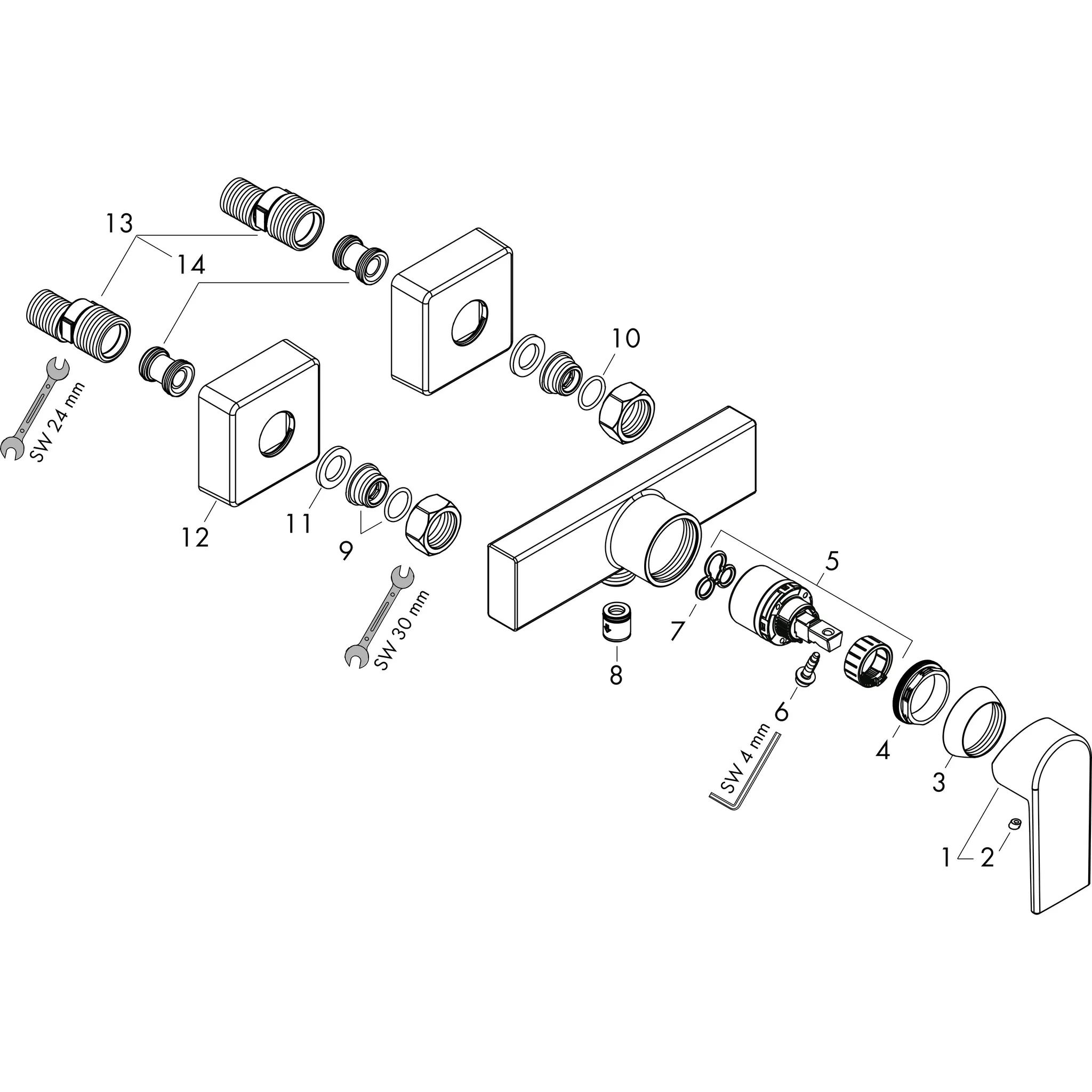 Hansgrohe Mischer Vernis Shape Einhebel-Brausemischer Aufputz, Chrom Hansgrohe Mischer Vernis Shape Einhebel-Brausemischer Aufputz, Chrom