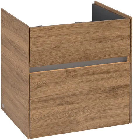 Villeroy & Boch Waschtischunterschrank „Collaro“ 554 × 546 × 444 mm Kansas Oak, für Becken mittig, mit Beleuchtung, Soft Closing