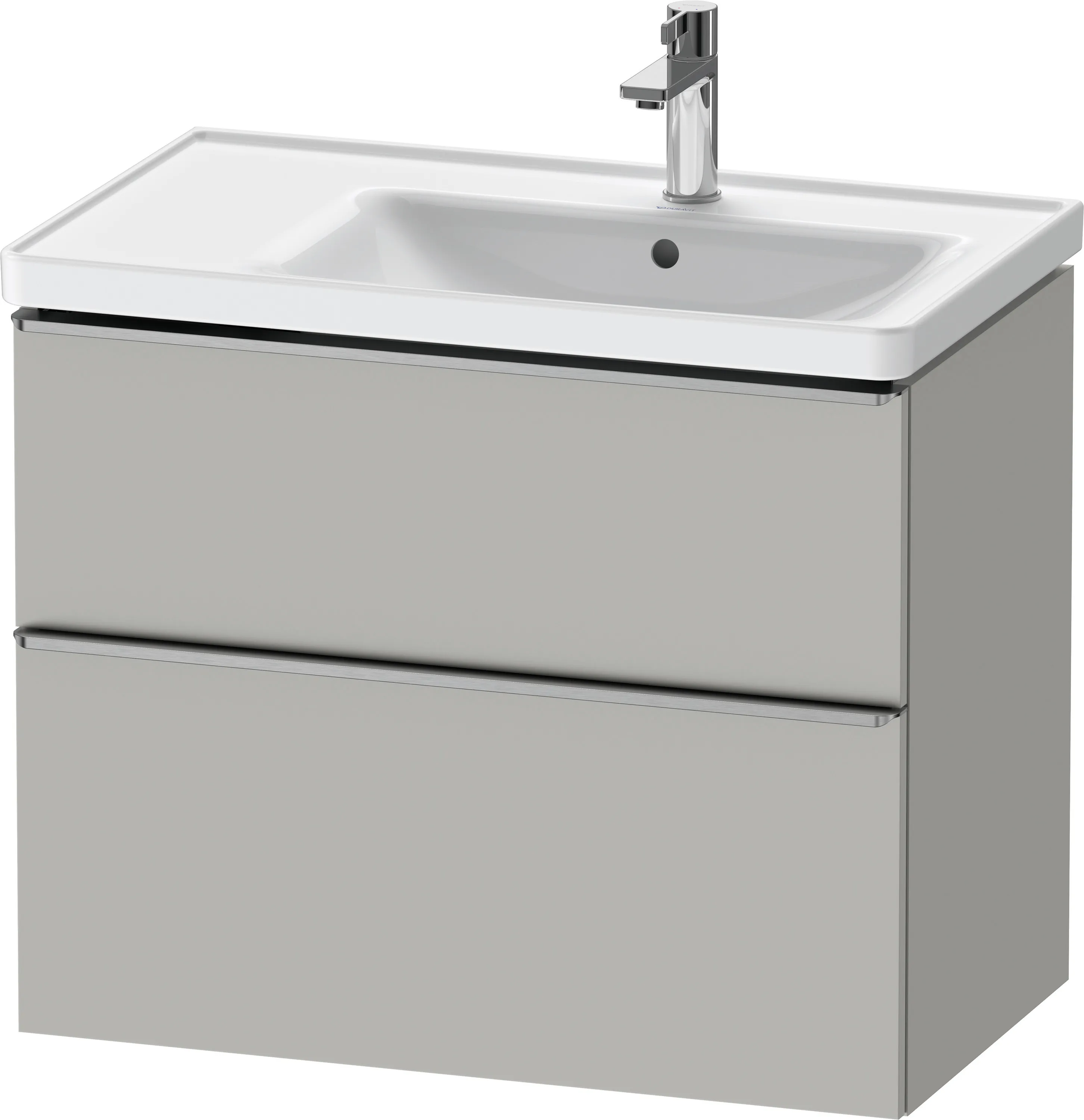 Duravit Waschtischunterschrank wandhängend „D-Neo“ 78,4 × 62,5 × 45,2 cm Betongrau Matt