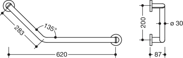 HEWI Haltegriff Ausführung rechts „System 900“ in Dunkelgrau tiefmatt HEWI Haltegriff Ausführung rechts „System 900“ in Dunkelgrau tiefmatt