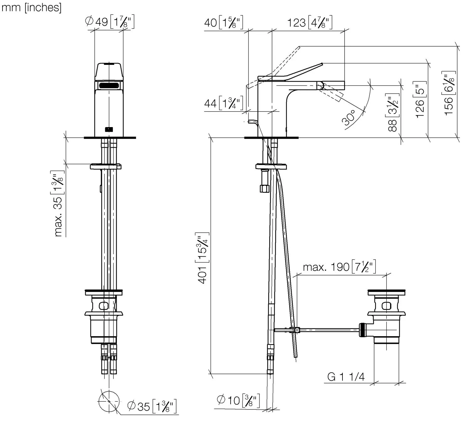 Bidet-Einhandbatterie mit Ablaufgarnitur LISSÉ Chrom 33600845 Bidet-Einhandbatterie mit Ablaufgarnitur LISSÉ Chrom 33600845