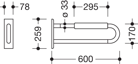 HEWI Wandgriff „Serie 801“ in / /