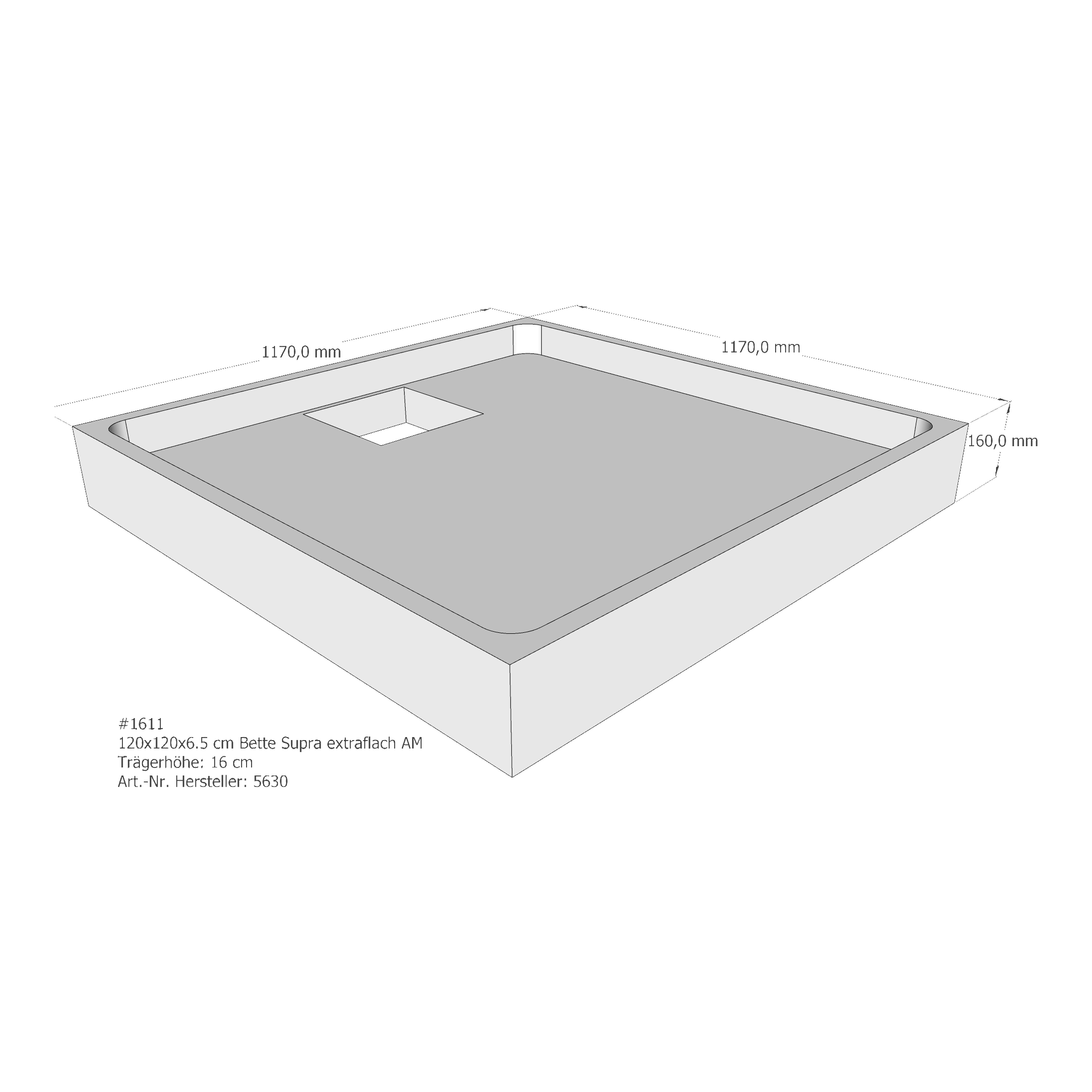 Duschwannenträger für Bette Supra (extraflach) 120 × 120 × 6,5 cm Duschwannenträger für Bette Supra (extraflach) 120 × 120 × 6,5 cm
