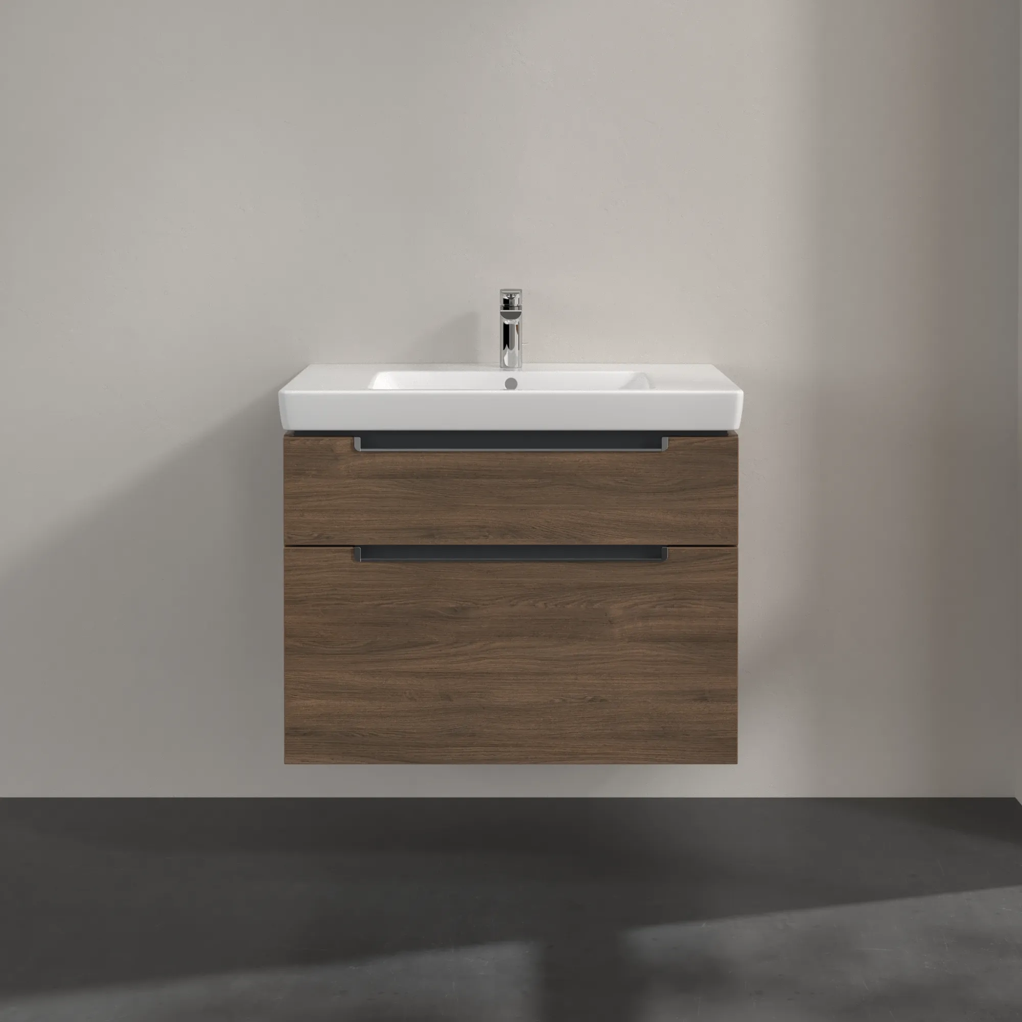 Villeroy & Boch Waschtischunterschrank „Subway 2.0“ 78,7 × 59 × 44,9 × 44,9 cm Arizona Oak, mittig, ohne Beleuchtung