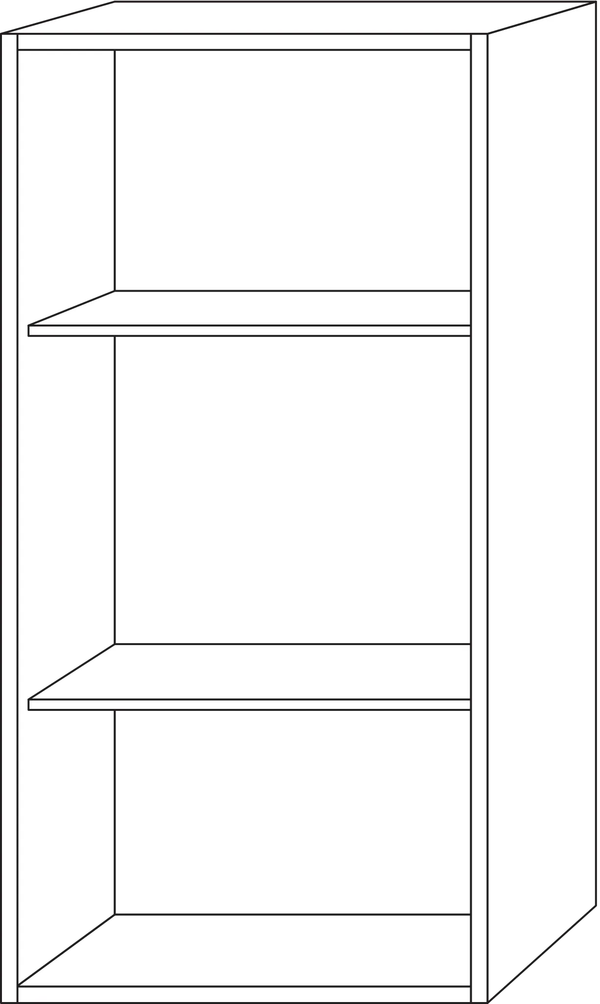 Regal 3way (BR561) 680x350x328 Anthrazit-Matt