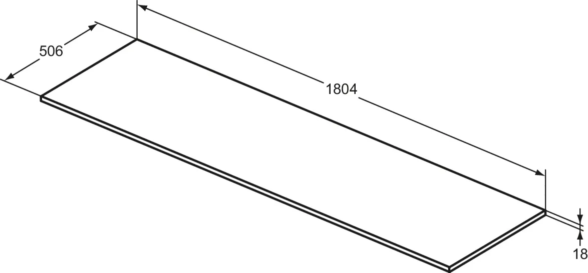 Waschtischplatte i.life B ohne Ausschnitt 1804x506x18mm Weiß matt Waschtischplatte i.life B ohne Ausschnitt 1804x506x18mm Weiß matt