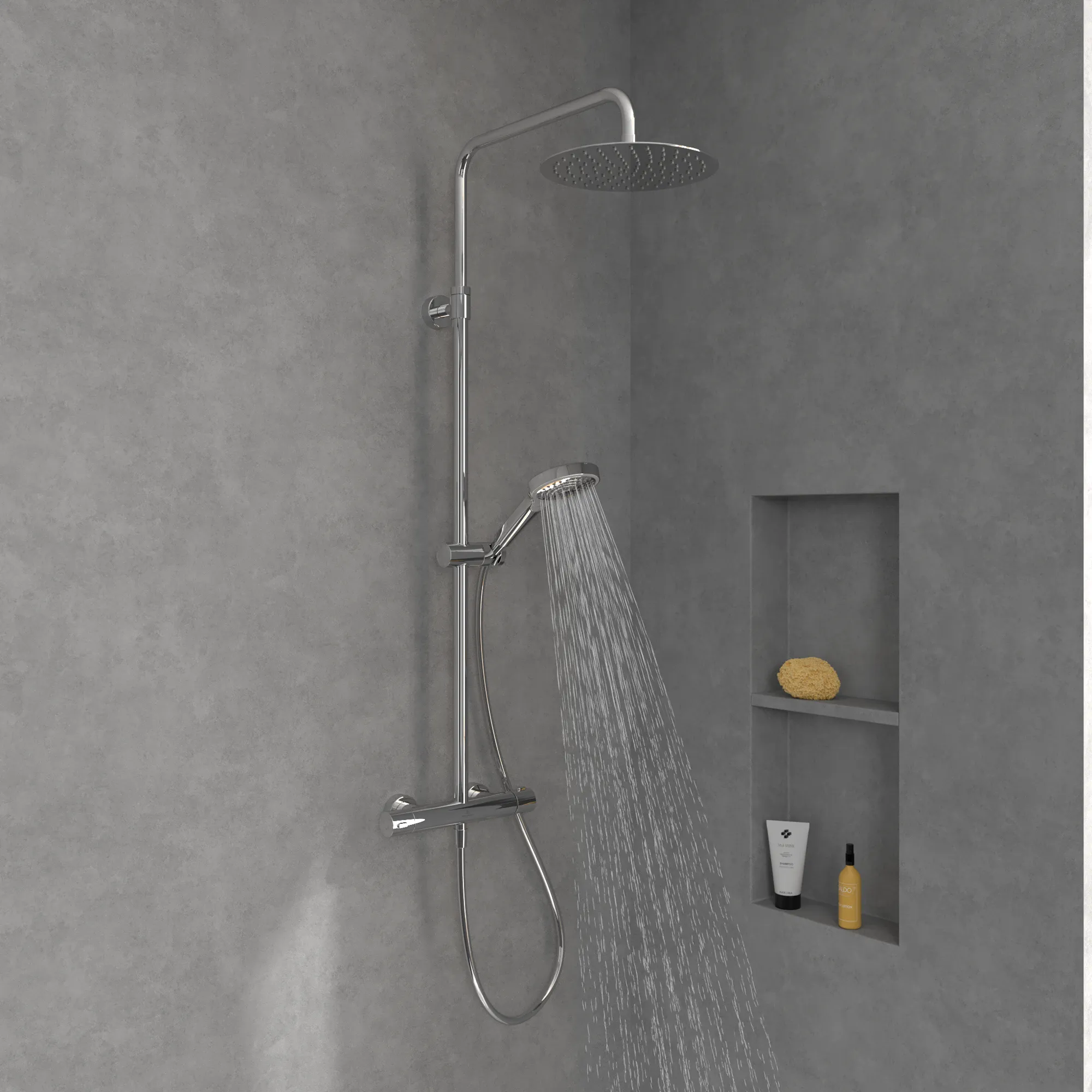 Gleitstangekombination „Verve Showers“, Befestigung verdeckt 47,2 cm in Chrom Gleitstangekombination „Verve Showers“, Befestigung verdeckt 47,2 cm in Chrom