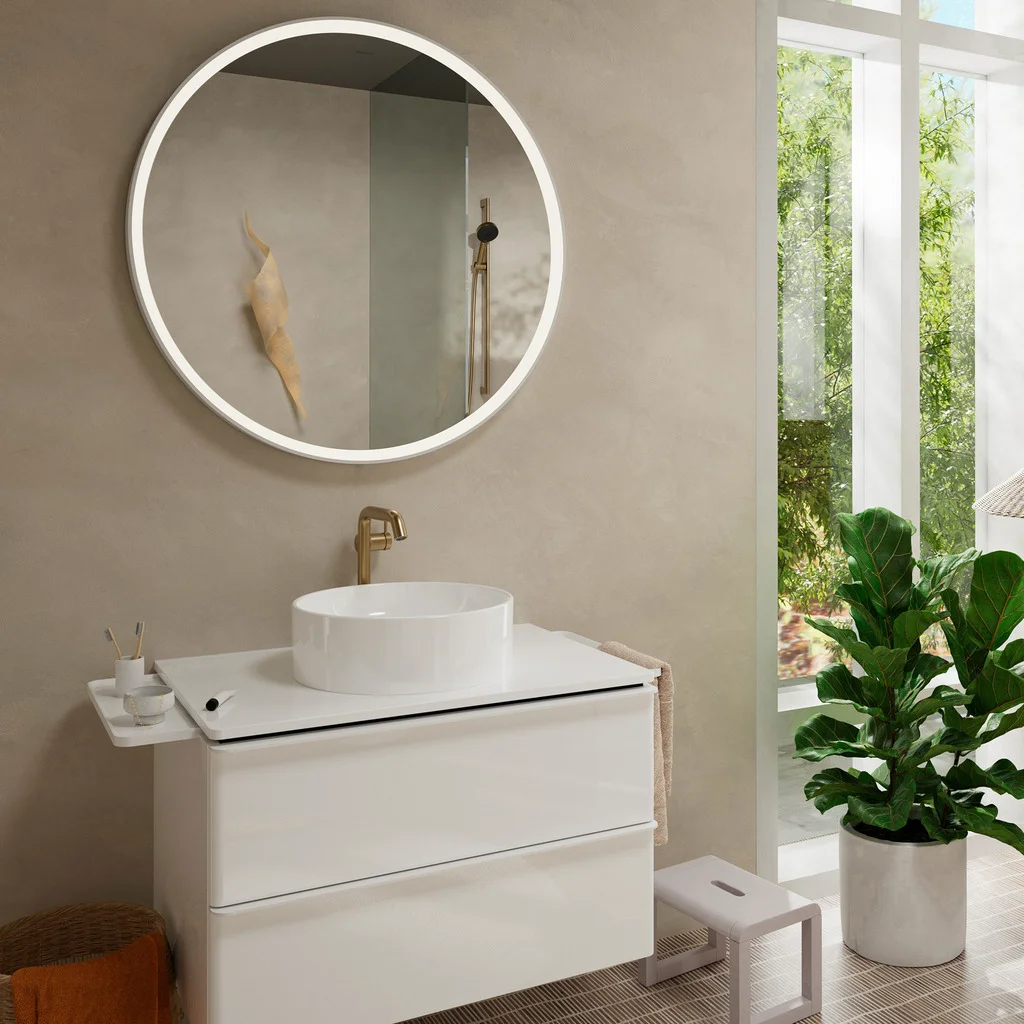 Hansgrohe Tecturis S Einhebel-Waschtischmischer 240 Fine CoolStart mit Push-Open Ablaufgarnitur BBR, Brushed Bronze, Ausladung 167 mm, Auslaufhöhe 230 mm