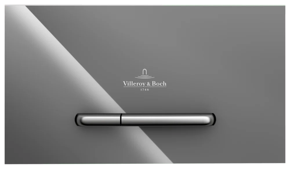 Villeroy & Boch ViConnect WC-Betätigungsplatte Glass Glossy Grey 125x77x259mm