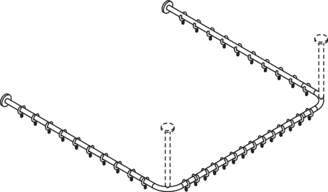 HEWI Duschvorhangstange „System 900“ 120 × 124,5 cm HEWI Duschvorhangstange „System 900“ 120 × 124,5 cm