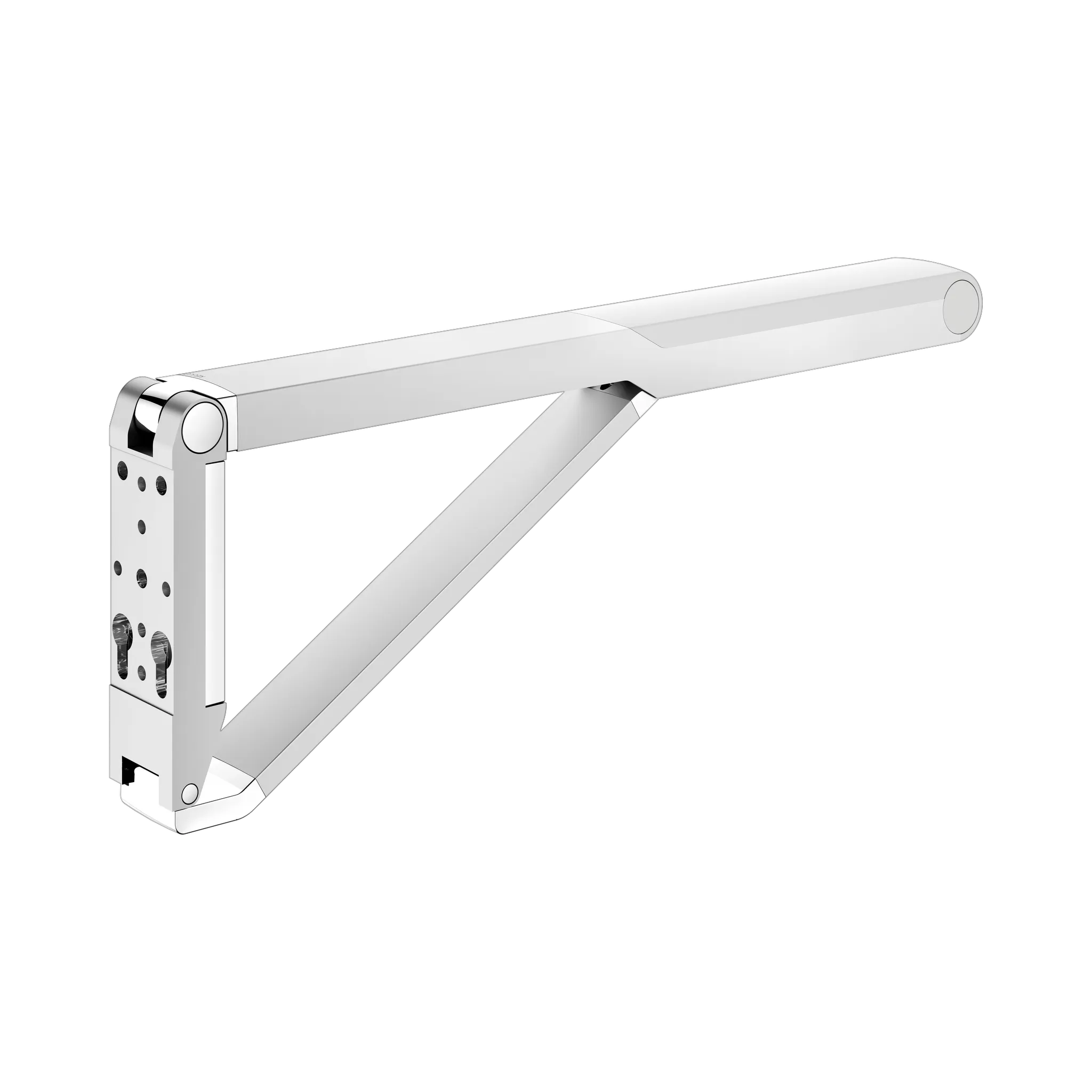 AXESS Stützklappgriff WC 700 mm silber-eloxiert/weiß