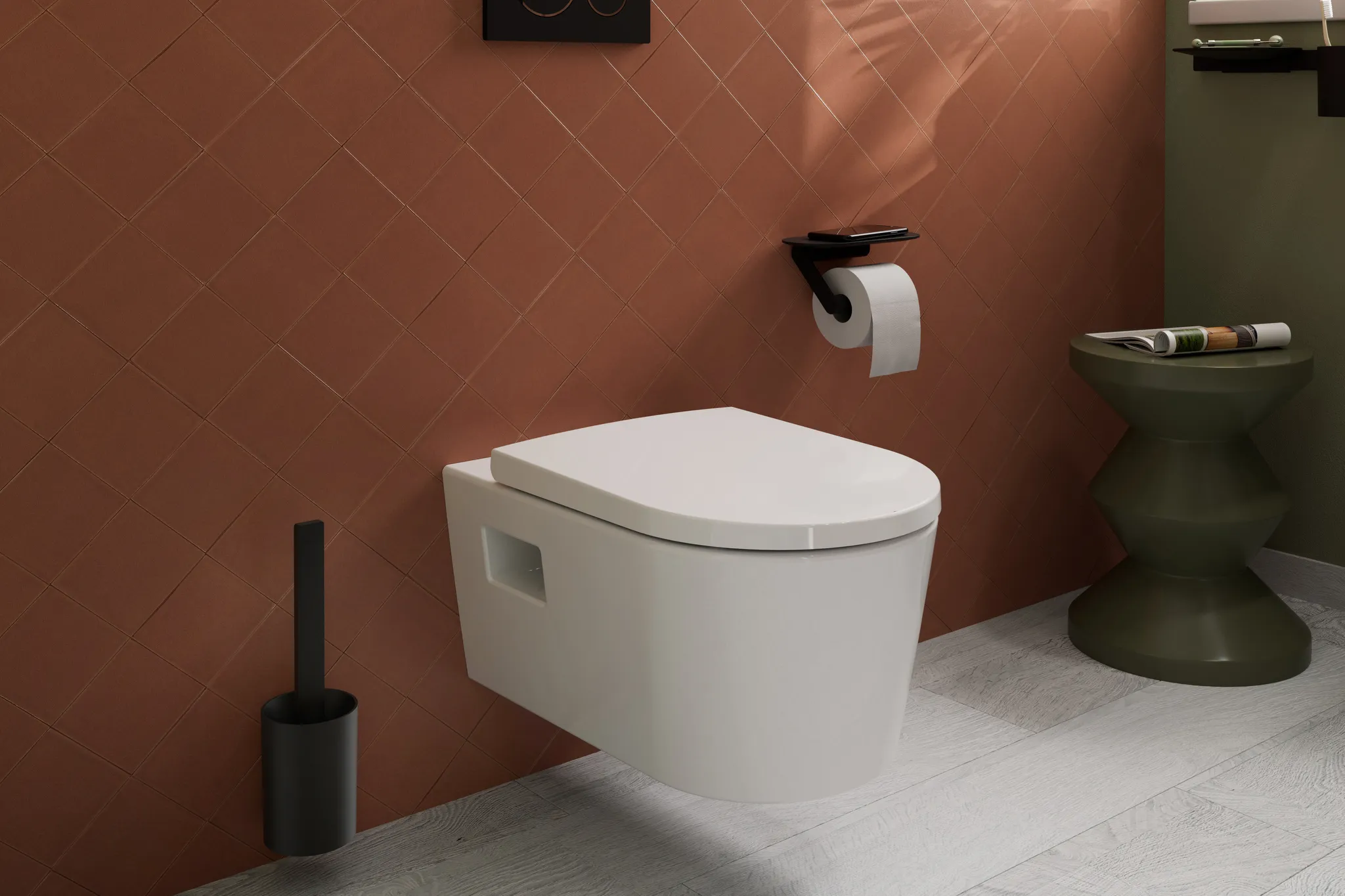 Papierrollenhalter WallStoris mitAblage mattschwarz Papierrollenhalter WallStoris mitAblage mattschwarz