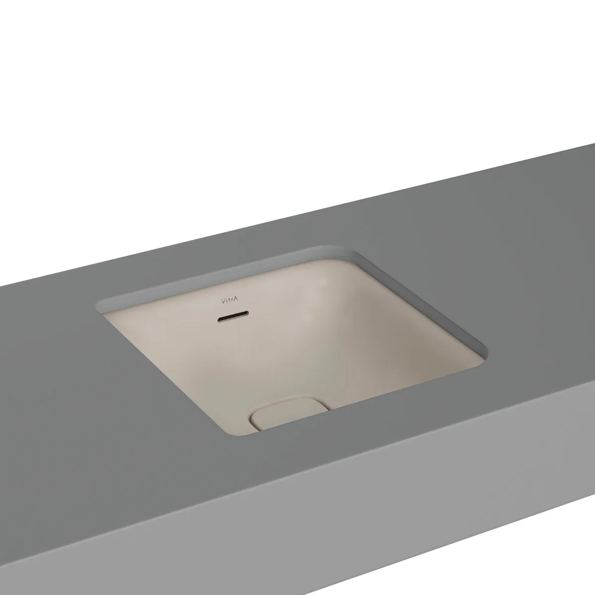 VitrA New Metropole Unterbauwaschtisch quadratisch 40 cm mit Überlaufschlitz, Farbe: Taupe Matt VitrA New Metropole Unterbauwaschtisch quadratisch 40 cm mit Überlaufschlitz, Farbe: Taupe Matt