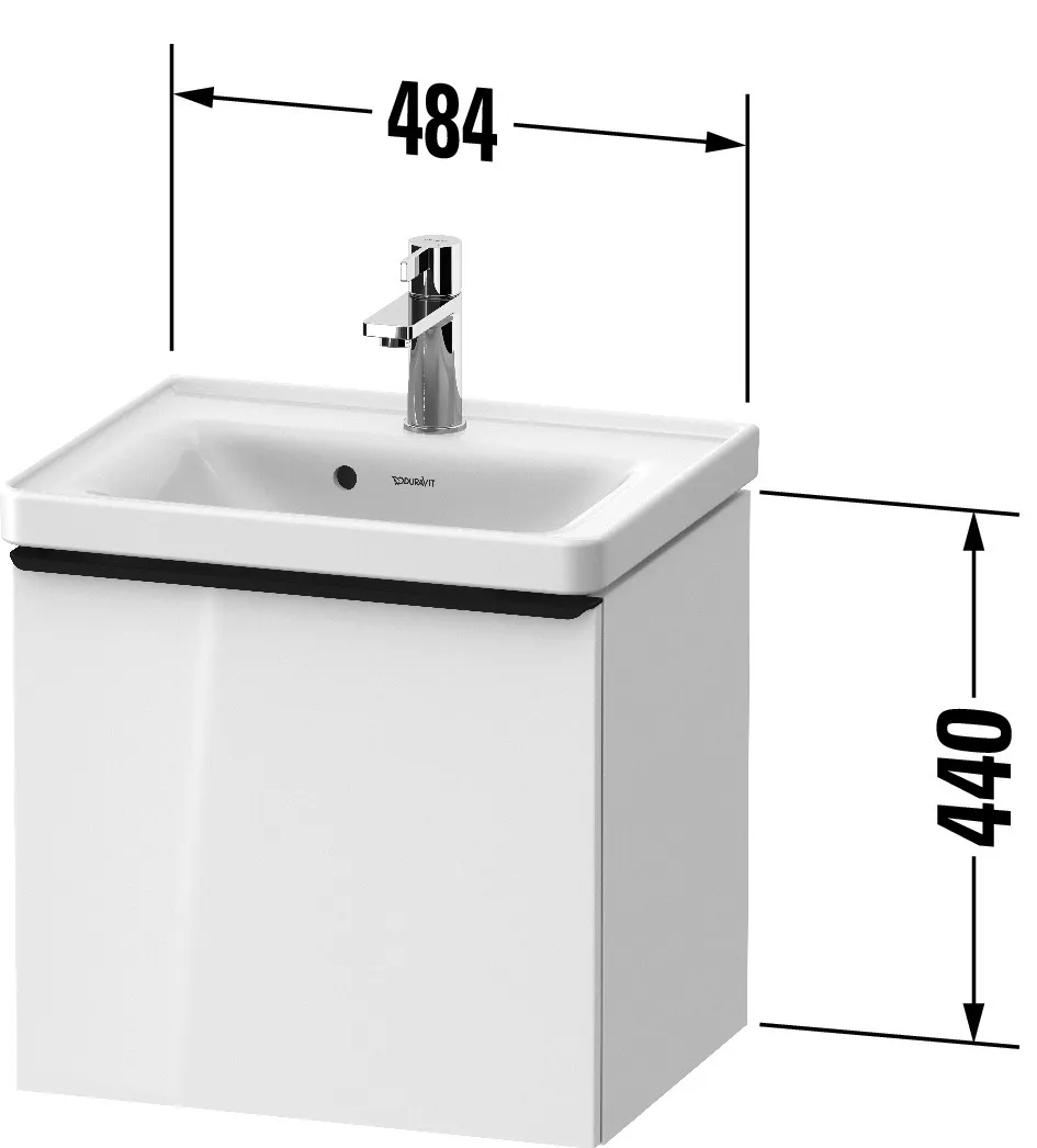 Duravit Waschtischunterschrank wandhängend „D-Neo“ 48,4 × 44 × 37,2 cm in Betongrau Matt