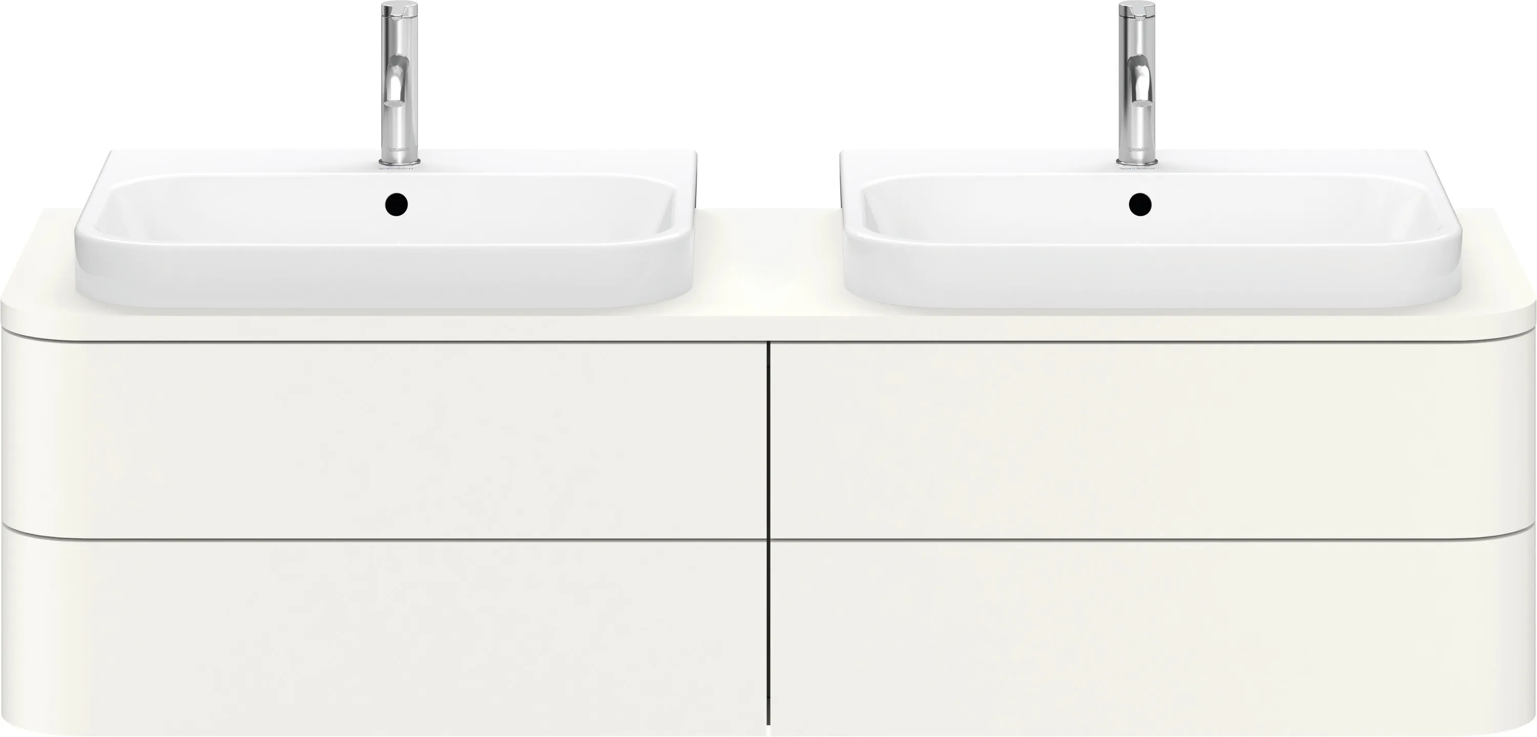 Duravit Waschtischunterschrank wandhängend „Happy D.2 Plus“ 160 × 40,8 × 55 cm Weiß Seidenmatt Duravit Waschtischunterschrank wandhängend „Happy D.2 Plus“ 160 × 40,8 × 55 cm Weiß Seidenmatt