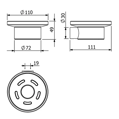 -VELA R Seifenschale transparentes Glas chrom