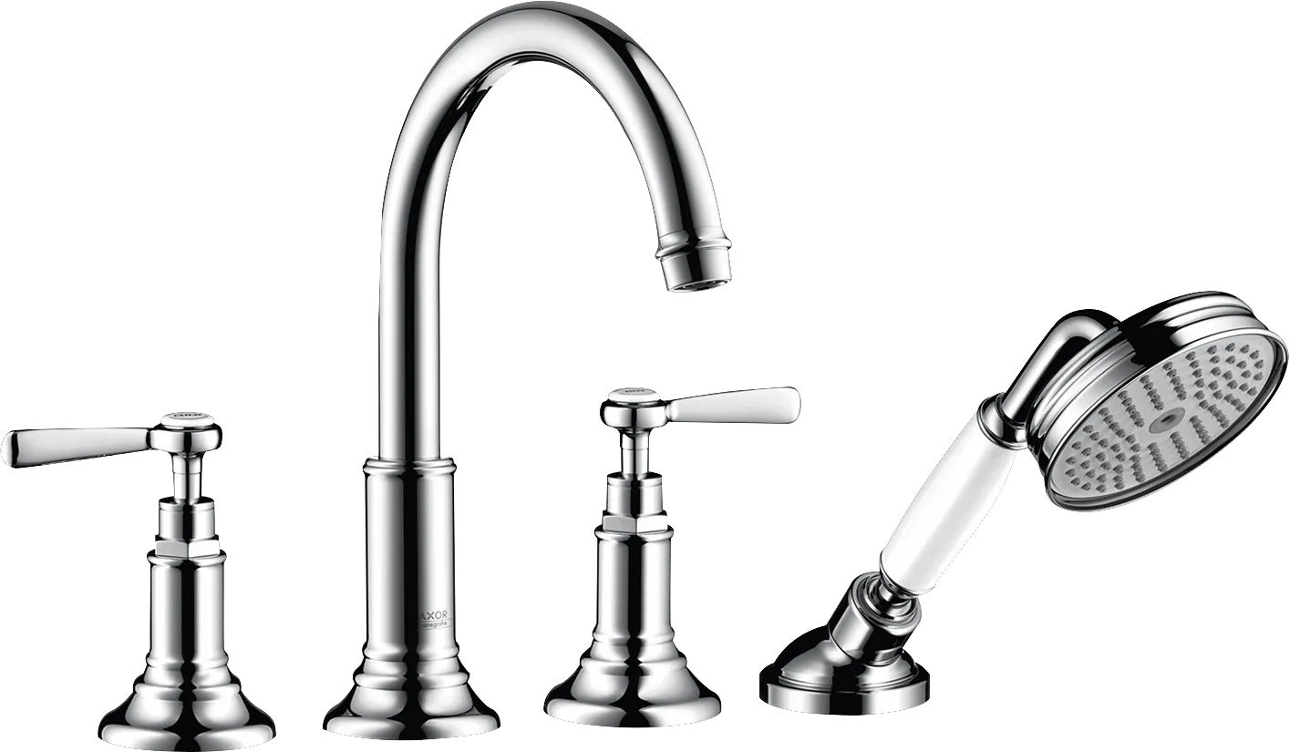 Hansgrohe AXOR Montreux 4-Loch Wannenrandarmatur mit Hebelgriffen, Chrom Hansgrohe AXOR Montreux 4-Loch Wannenrandarmatur mit Hebelgriffen, Chrom