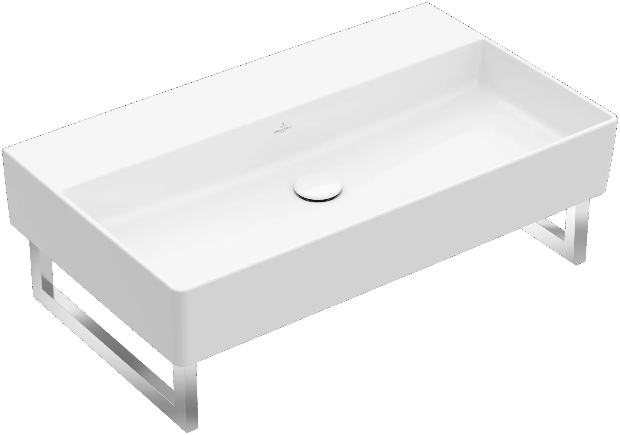 Villeroy & Boch Wandwaschtisch aus TitanCeram „Memento 2.0“ 800 × 470 × 140 mm, ohne Hahnlochbohrung in Weiß Alpin