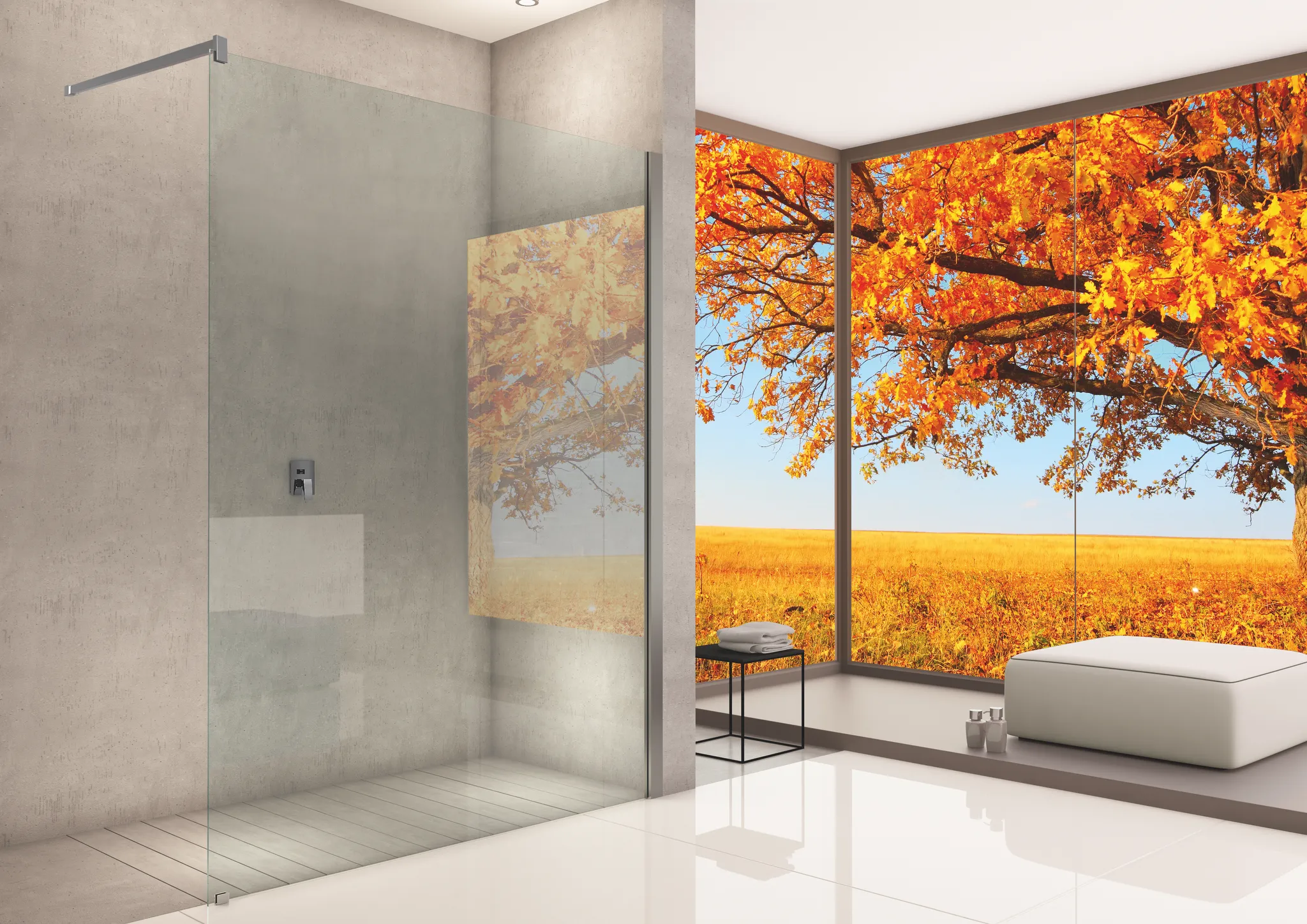 Hoesch Walk-In-Duschkabine „One & One“ Profile eloxal silber, H: 2100 mm Hoesch Walk-In-Duschkabine „One & One“ Profile eloxal silber, H: 2100 mm