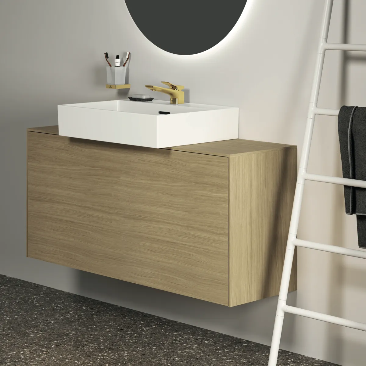 Mundglas Conca Cube, eckig, Brushed Gold Mundglas Conca Cube, eckig, Brushed Gold