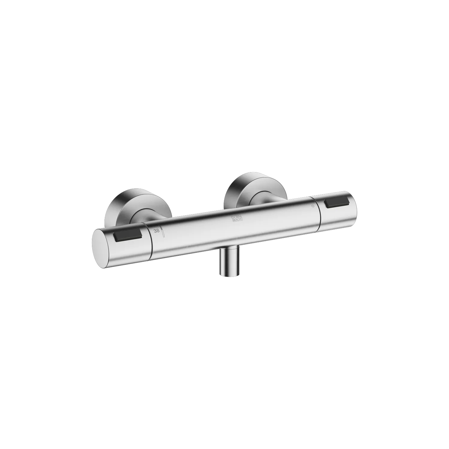 Dornbracht Brause-Thermostat SERIENSPEZIFISCH Chrom gebürstet, Wandmontage, Mengenregulierung, FlowReduce-Funktion, Schubrosetten Ø 70 mm, Brauseabgang 3/8", Anschluss 1/2"