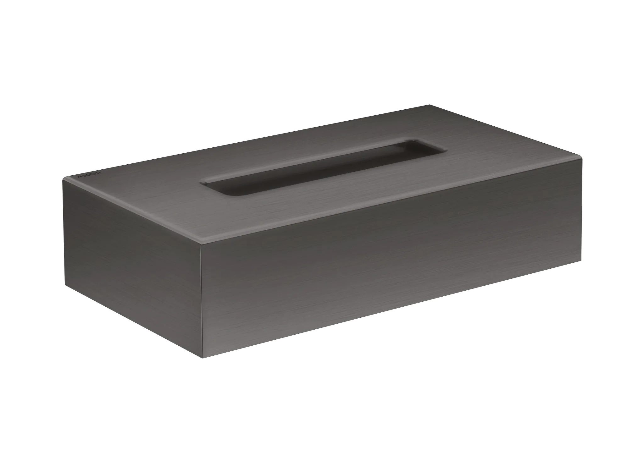 Hansgrohe AXOR Universal Circular Kosmetiktuchbox Brushed Black Chrome, Wandmontage, Schraubbefestigung, Metall/Kunststoff, verdeckte Befestigung, Bohrloch 6 mm, Bohrabstand 200 mm