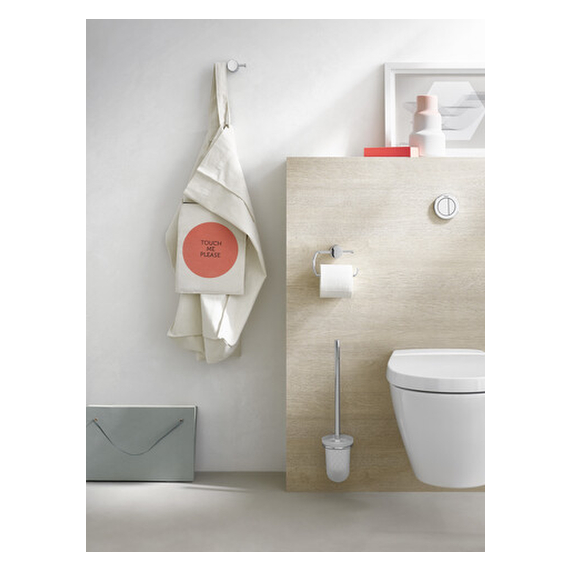 emco Toilettenpapierhalter ohne Deckel „rondo 2“ 6,4 × 9,4 cm in chrom, Befestigung verdeckt