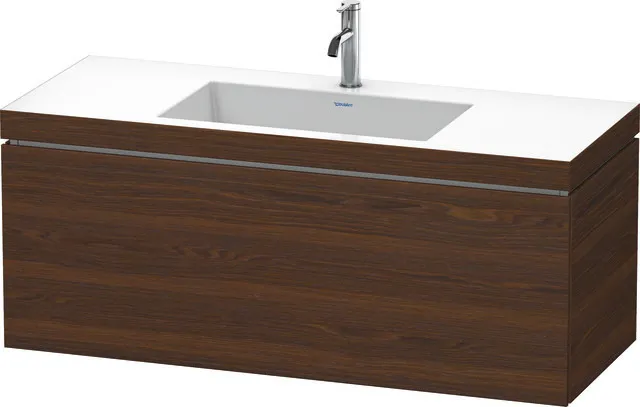 Duravit Möbelset c-shaped Set wandhängend wandhängend „L-Cube“ 120 × 50 × 48 cm Nussbaum gebürstet