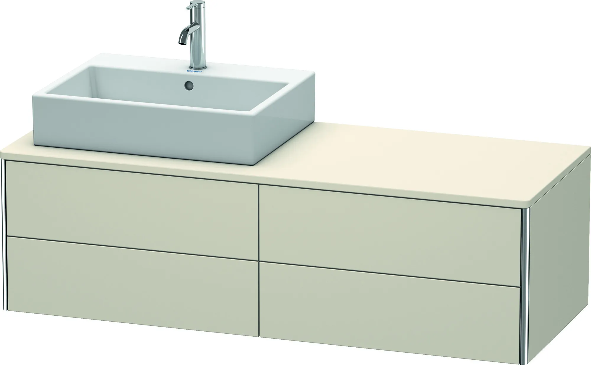 Duravit Waschtischunterschrank wandhängend „XSquare“ 140 × 40 × 54,8 cm Taupe Matt