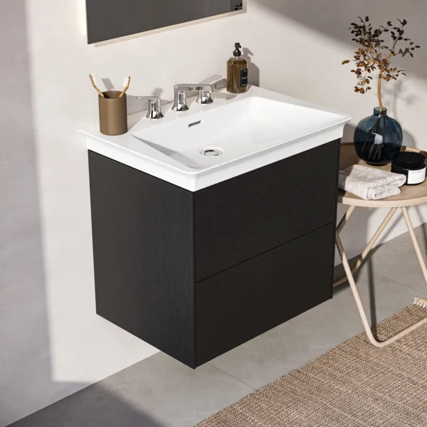 Ideal Standard Waschtischunterschrank „Conca“ 60 × 54,3 × 44 cm Eiche geflammt Furnier Ideal Standard Waschtischunterschrank „Conca“ 60 × 54,3 × 44 cm Eiche geflammt Furnier