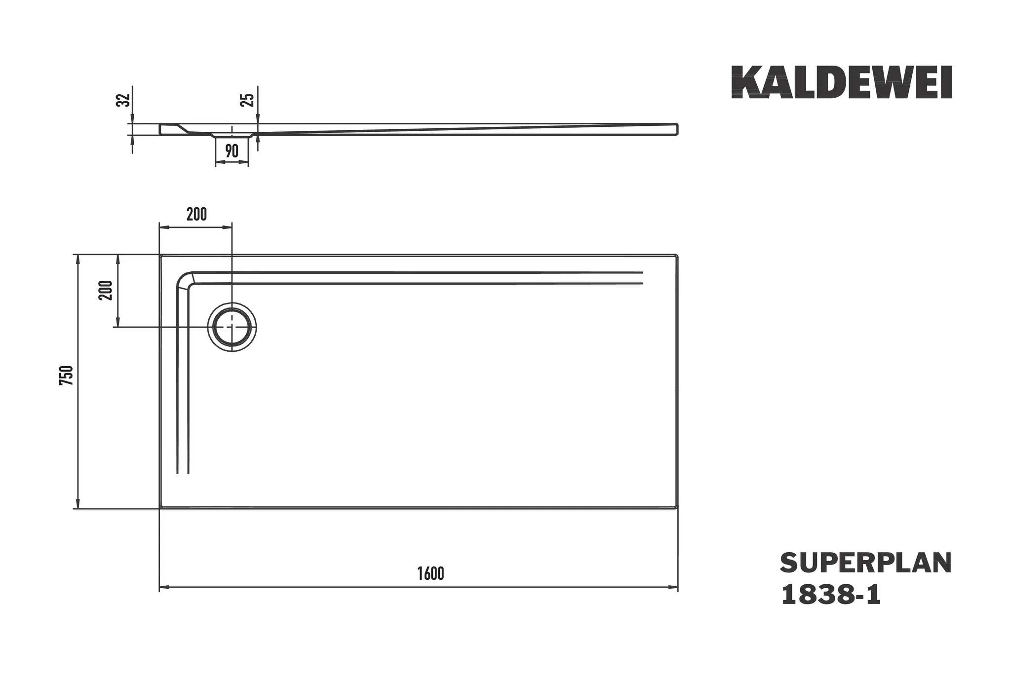 Kaldewei Duschwanne „Superplan“ 75 × 160 cm ohne Oberflächenbeschichtung, mit Invisible Grip, in warm grey 70 Kaldewei Duschwanne „Superplan“ 75 × 160 cm ohne Oberflächenbeschichtung, mit Invisible Grip, in warm grey 70