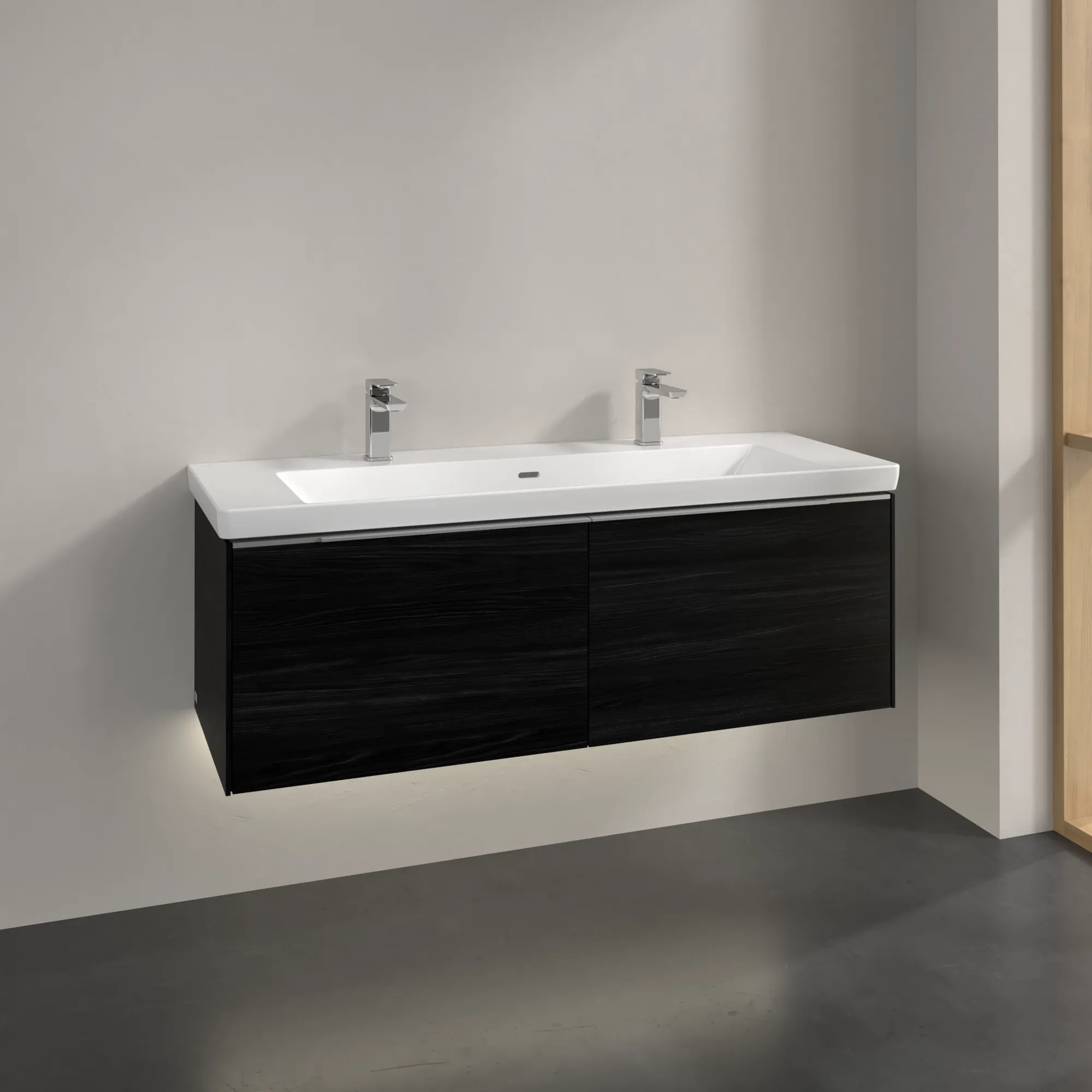 Villeroy & Boch Waschtischunterschrank „Subway 3.0“ für Schrankwaschtisch 1272 × 429 × 478 mm Black Oak, für Becken mittig Villeroy & Boch Waschtischunterschrank „Subway 3.0“ für Schrankwaschtisch 1272 × 429 × 478 mm Black Oak, für Becken mittig