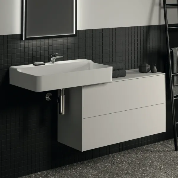 Ideal Standard Waschtischunterschrank „Conca“ 100,2 × 55 × 37,3 cm Weiß matt lackiert Ideal Standard Waschtischunterschrank „Conca“ 100,2 × 55 × 37,3 cm Weiß matt lackiert