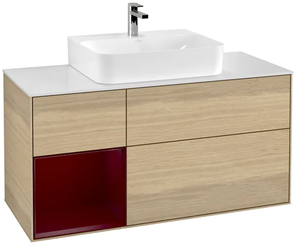 Villeroy & Boch Waschtischunterschrank „Finion“ für Schrankwaschtisch 1200 × 603 × 501 mm Oak Veneer, für Becken mittig Villeroy & Boch Waschtischunterschrank „Finion“ für Schrankwaschtisch 1200 × 603 × 501 mm Oak Veneer, für Becken mittig