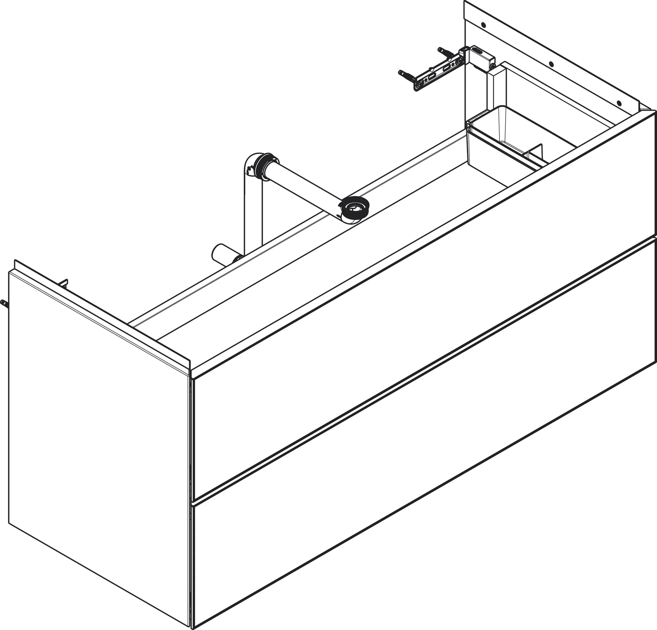 Hansgrohe Xevolos E Waschtischunterschrank Mattweiß 1180x475 mm mit 2 Schubkästen, griff- und siphonausschnittlos, SoftClose, PushOpen, vormontiert Hansgrohe Xevolos E Waschtischunterschrank Mattweiß 1180x475 mm mit 2 Schubkästen, griff- und siphonausschnittlos, SoftClose, PushOpen, vormontiert