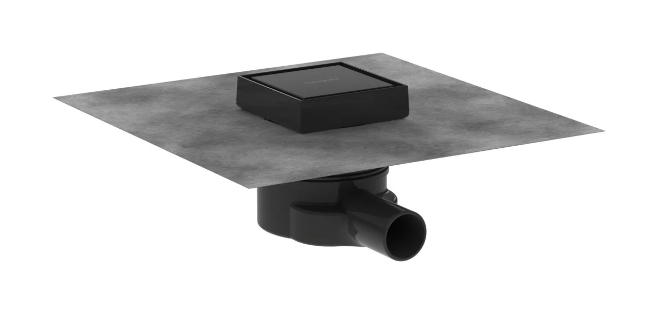 Hansgrohe RainDrain Point Komplettset Punktablauf 100x100 mm rückseitig befliesbar, Mattschwarz Hansgrohe RainDrain Point Komplettset Punktablauf 100x100 mm rückseitig befliesbar, Mattschwarz