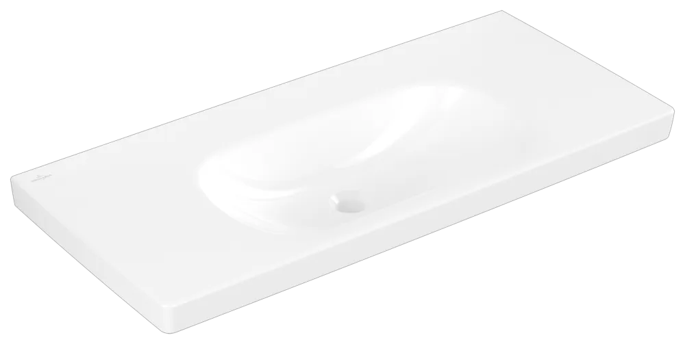 Schrankwaschtisch Skyla 5A51A3, 1000 x 460 mm, Rechteck, ohne Überlauf, Weiß Alpin Becken: mittig / Farbe: Weiß Alpin / Größe: 100 × 46 cm / Hahnlochbohrung: ohne Hahnlochbohrung / Hahnlochposition: ohne / Oberflächenveredelung: ohne Oberflächenveredelung / Überlauf: ohne Überlauf