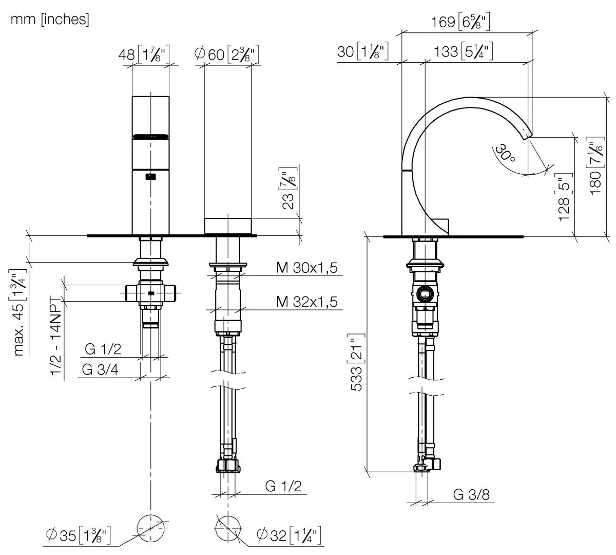 Waschtisch-Zweilochbatterie ohne Ablaufgarnitur CYO Chrom 29217811