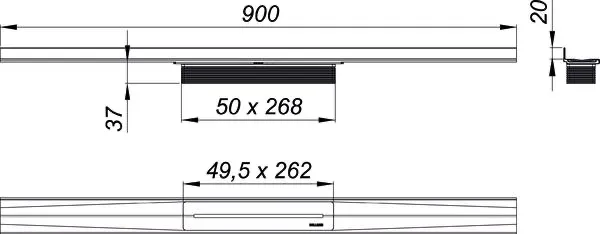 Duschrinne CeraWall Pure, 900 mm Duschrinne CeraWall Pure, 900 mm