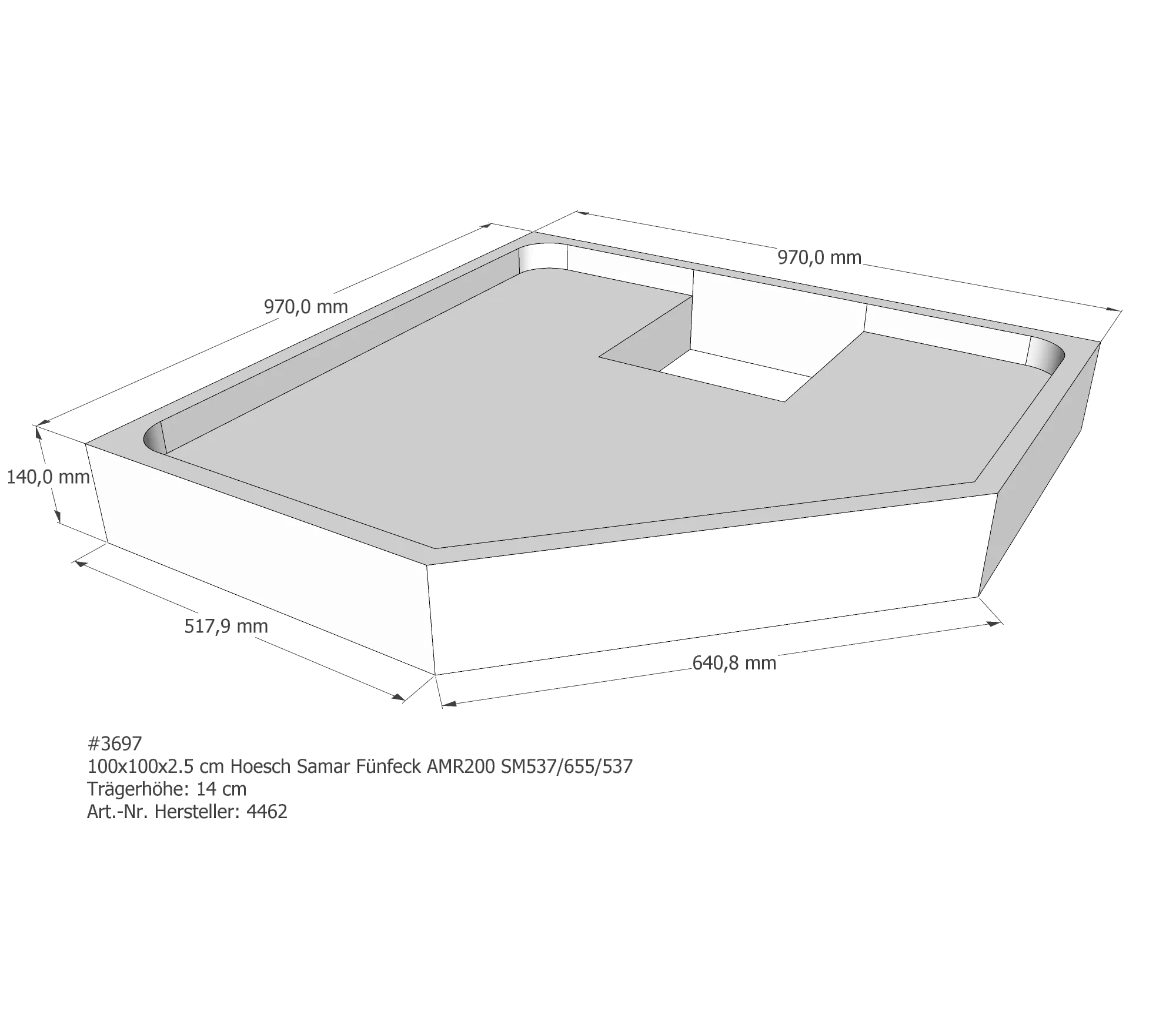 Duschwannenträger passend für Hoesch Samar 100 × 100 × 2,5 cm Breite: 100 cm / Länge: 100 cm Duschwannenträger passend für Hoesch Samar 100 × 100 × 2,5 cm Breite: 100 cm / Länge: 100 cm