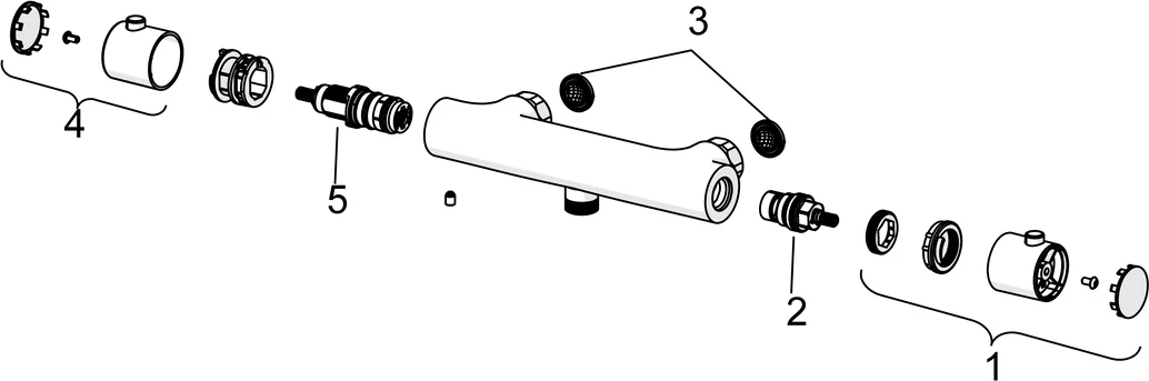 HansaUNITA Duscharmatur Hansaunita Brausebatterie mit Brausegarnitur HansaUNITA 4813 3-strahlig DN15 Chrom