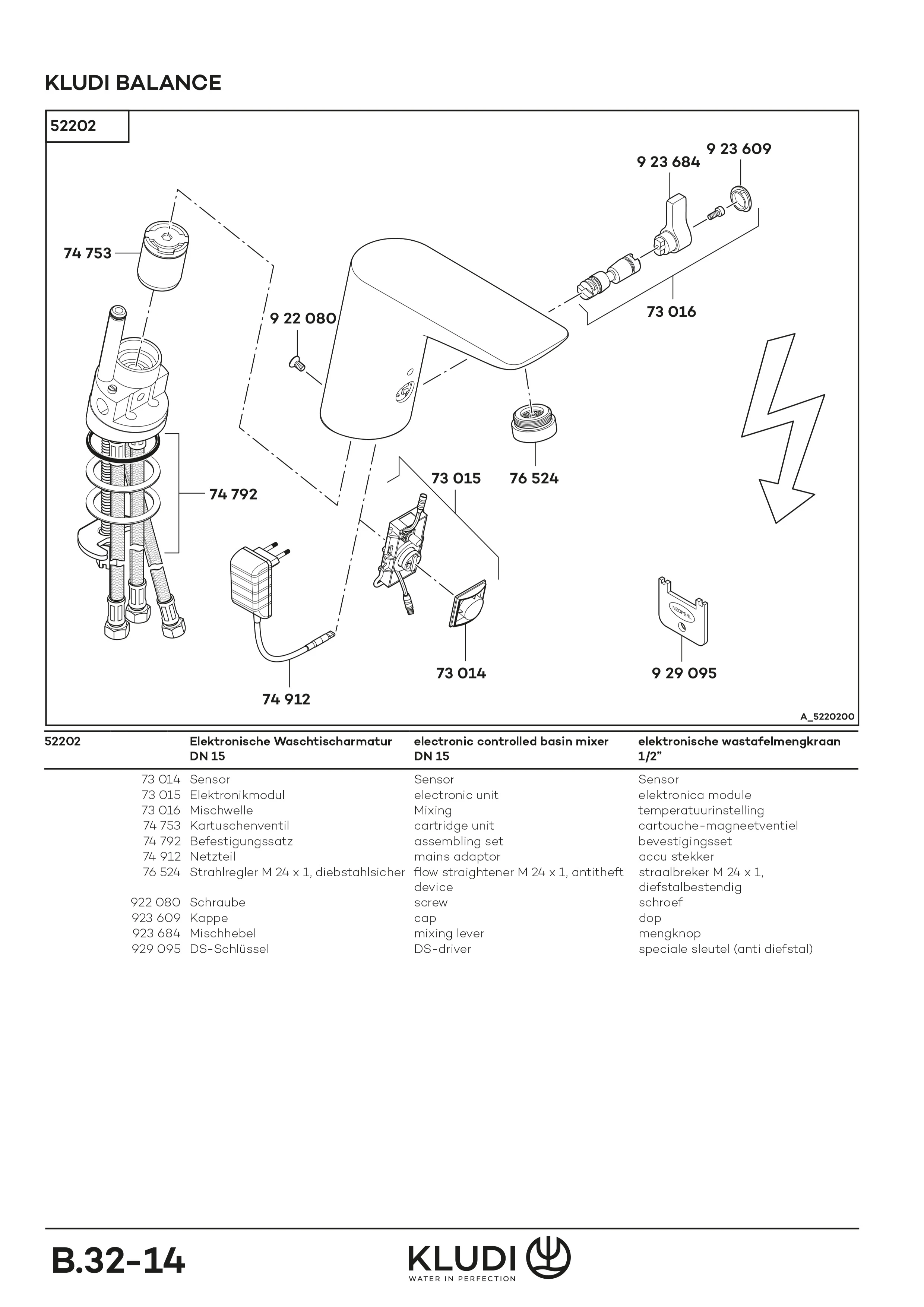 BALANCE Elektronische WTArmatur Niederdruck, mit Netzteil chrom BALANCE Elektronische WTArmatur Niederdruck, mit Netzteil chrom