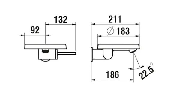 Laufen Einhebel-Waschtischmischer Unterputz mit Deko-Disc (transparent) Kartell by Laufen Festauslauf Ausladung 186mm chrom Laufen Einhebel-Waschtischmischer Unterputz mit Deko-Disc (transparent) Kartell by Laufen Festauslauf Ausladung 186mm chrom