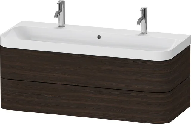 Duravit Waschtischunterschrank c-shaped Set wandhängend „Happy D.2 Plus“ 117,5 × 48 × 49 cm Nussbaum gebürstet Duravit Waschtischunterschrank c-shaped Set wandhängend „Happy D.2 Plus“ 117,5 × 48 × 49 cm Nussbaum gebürstet