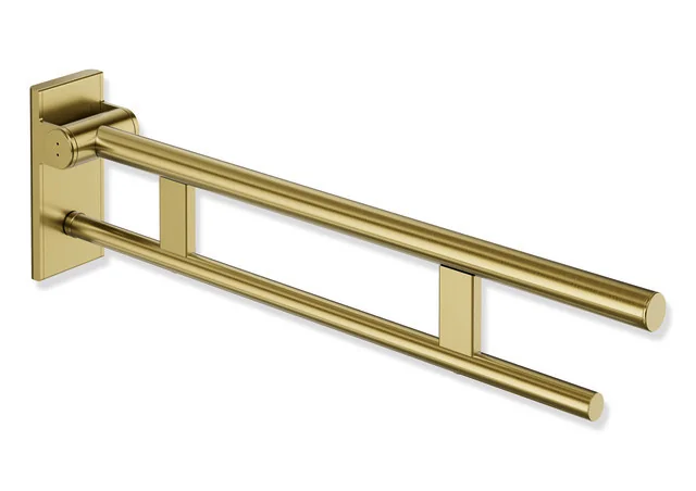 HEWI Stützklappgriff Duo System 900, Design A, Edelstahl PVD gold gebürstet, Ausladung 750 mm, Höhe 210 mm HEWI Stützklappgriff Duo System 900, Design A, Edelstahl PVD gold gebürstet, Ausladung 750 mm, Höhe 210 mm