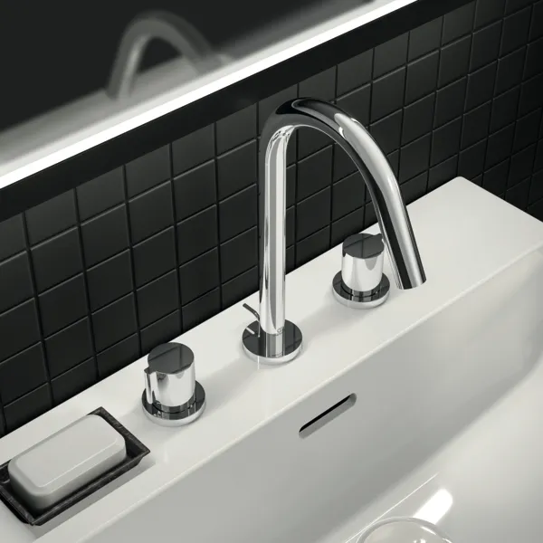 Ideal Standard Joy Arm 3-Loch Waschtischarmatur BC783AA, Chrom Ideal Standard Joy Arm 3-Loch Waschtischarmatur BC783AA, Chrom