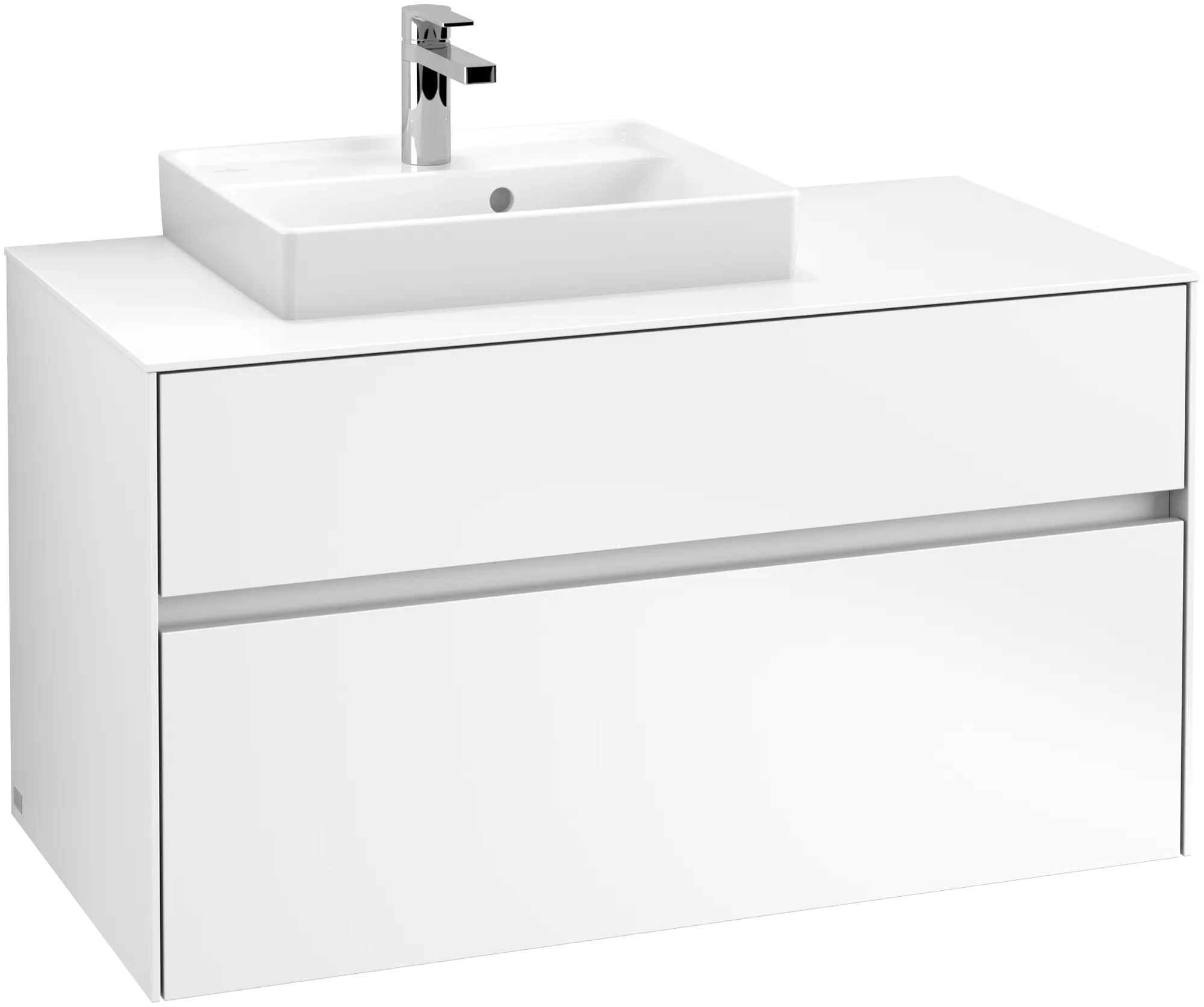 Villeroy & Boch Waschbeckenunterschrank Collaro C01400, Eckig White Matt, 1000x548x500mm, mit SoftClosing, 2 Auszüge
