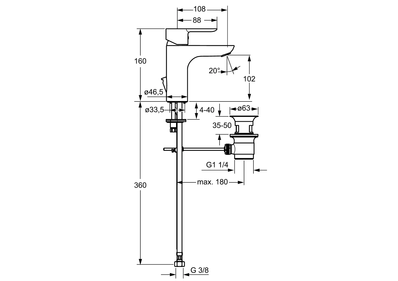 HansaLIGNA Einhebelmischer Waschtischbatterie HansaLIGNA 0609 Chrom HansaLIGNA Einhebelmischer Waschtischbatterie HansaLIGNA 0609 Chrom