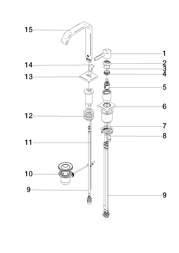 Waschtisch-Zweilochbatterie mit Ablaufgarnitur IMO Chrom 29217671 Waschtisch-Zweilochbatterie mit Ablaufgarnitur IMO Chrom 29217671